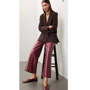 JOES JEANS Red Faux Leather Wide-Leg Cropped MIA Vegan Pleather Pants size 28